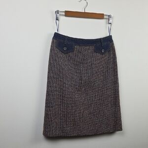 Escada Brown and Gray Pencil Skirt Knee-Length